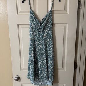 Floral Blue Sleeveless Dress